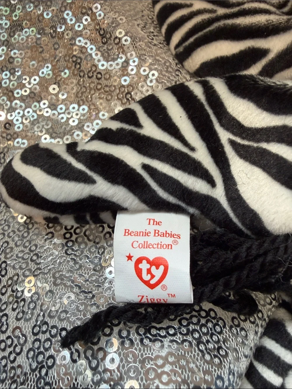 NWT Ty Ziggy the Zebra Plush Beanie Baby - Black and White Stripes
